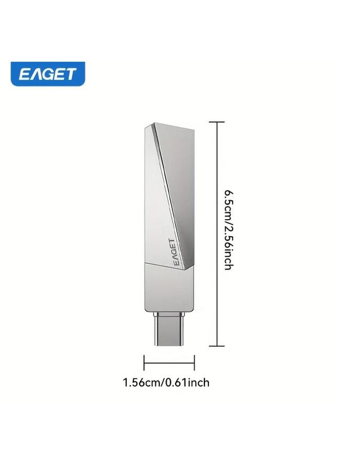 EAGET SU60 512GB محرك فلاش USB C SSD واجهة مزدوجة تصل إلى 560 ميجابايت/ثانية لهاتف iPhone وأندرويد - Image 2